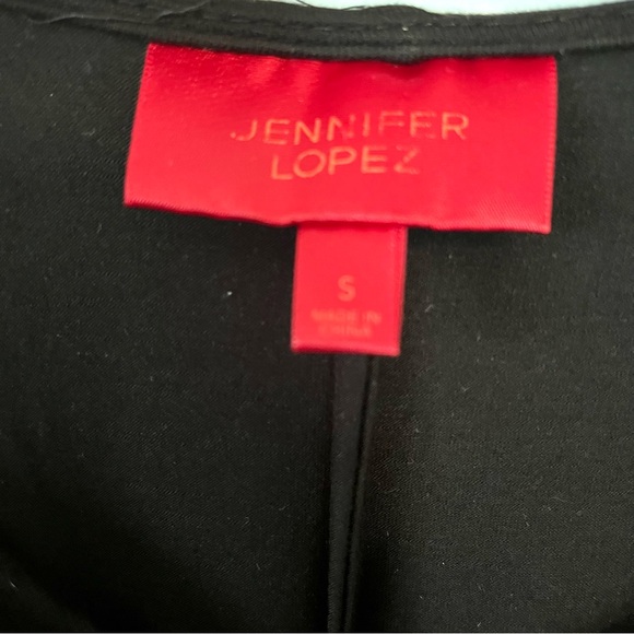 Jennifer Lopez Cold Shoulder Short Sleeve Blouse | Gold Grommets | Black | - Picture 7 of 7